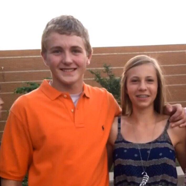 Our first photo together at our 8th grade graduation. We were just friends here! We hadn’t started dating yet!