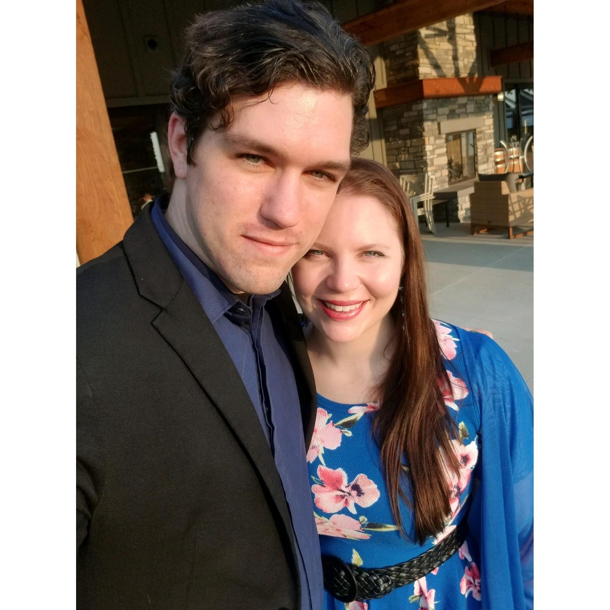 We are all dressed up sharp for my cousin's wedding near Indianapolis, IN.