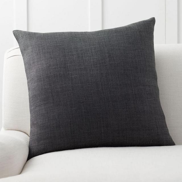 Belgian Linen Pillow Cover, 24", Charcoal