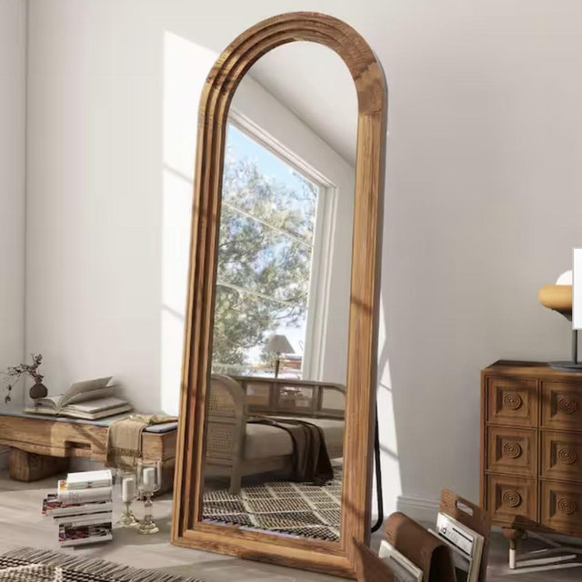 Arched Wood Frame Mirror