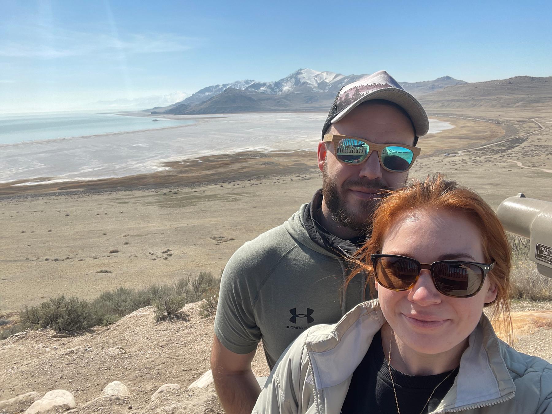 One of our first trips together to visit friends in Utah- Antelope Island