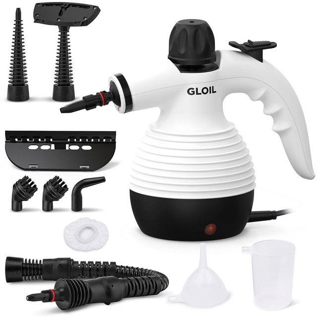 Handheld Steam Cleaner, Steamer for Cleaning, Multipurpose Portable Steam Cleaners for Home Use with Safety Lock and 10 Accessory Kit to Remove Grime, Grease, and More, Save Time and Effort