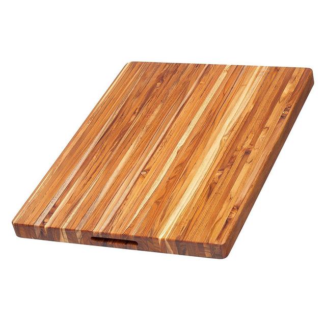 Teakhaus Wooden Cutting Board - Large Wooden Rectangle Carving Board With Hand Grip (24 x 18 x 1.5 Inch) - Sustainably Sourced by Teakhaus