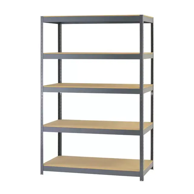 Gray 5-Tier Boltless Steel Garage Storage Shelving (48 in. W x 72 in. H x 24 in. D)