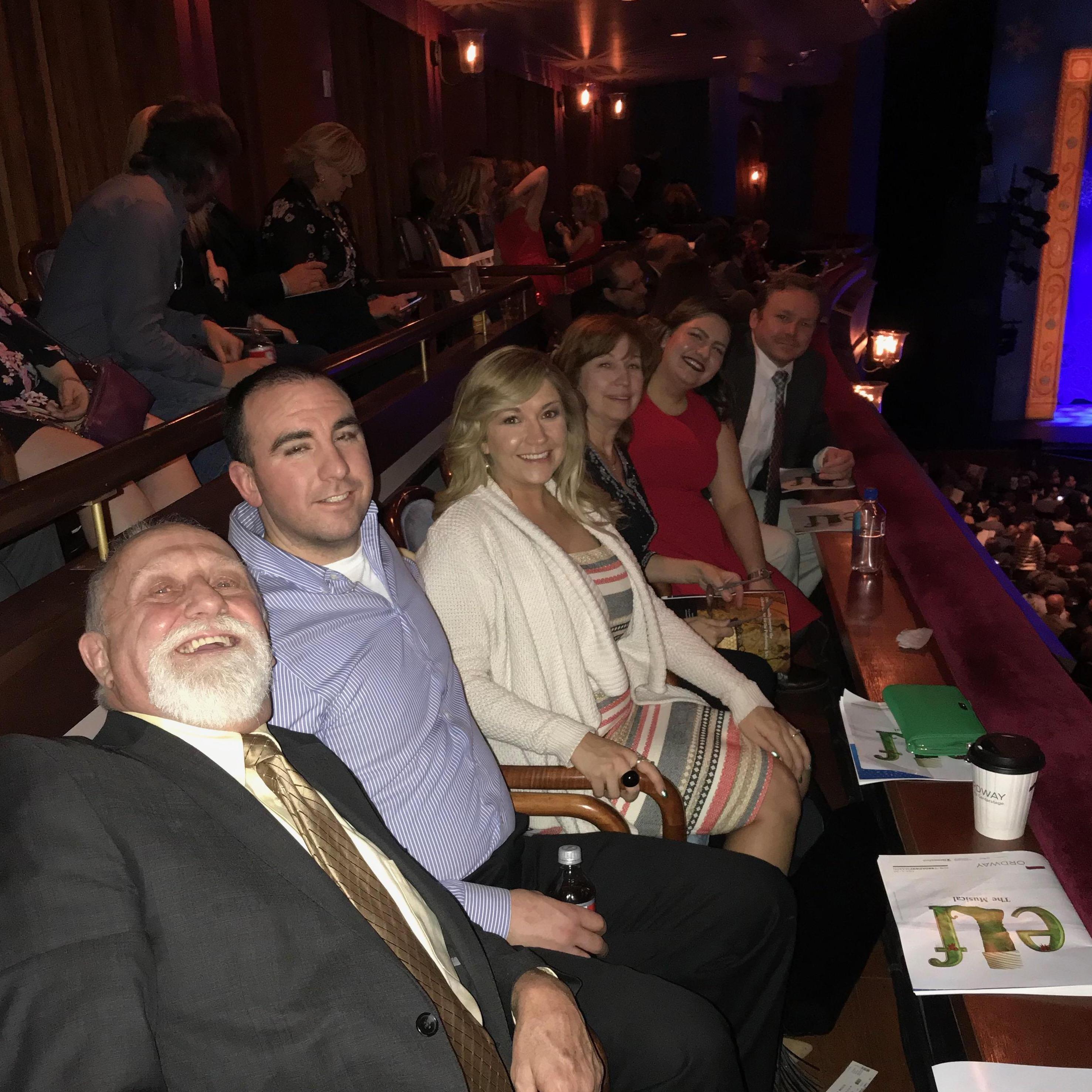 It's a Huff tradition for the family to get dressed up and attend a play during Christmas time.