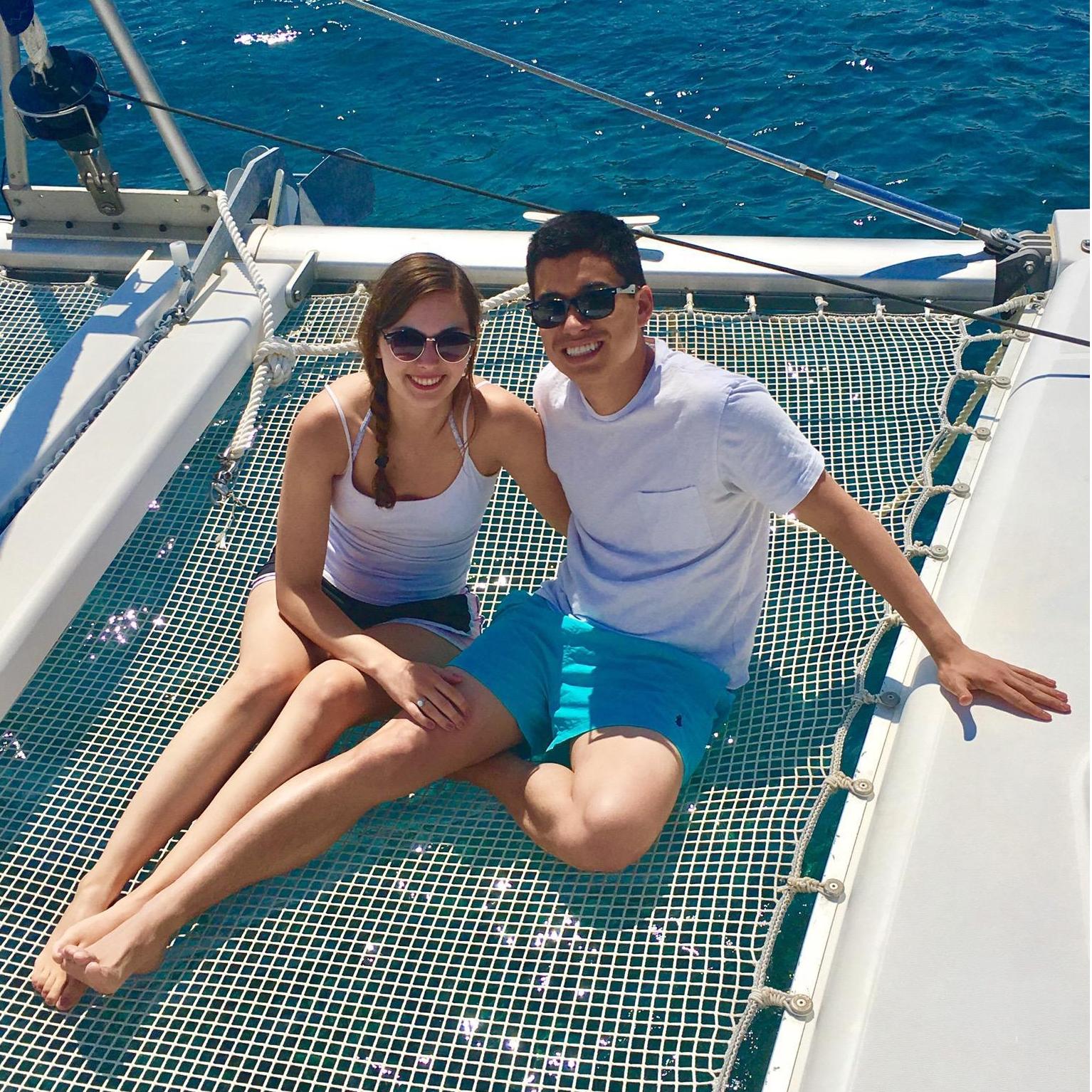 Catamaran sunset cruise in Santorini!