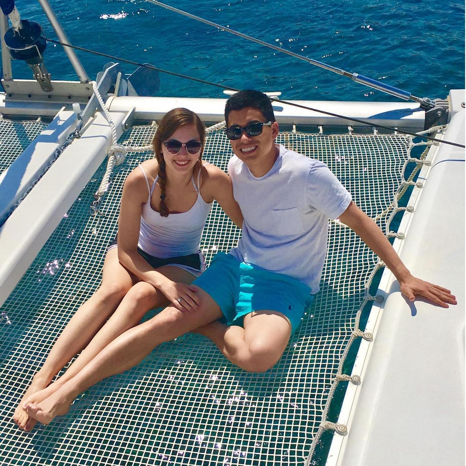 Catamaran sunset cruise in Santorini!