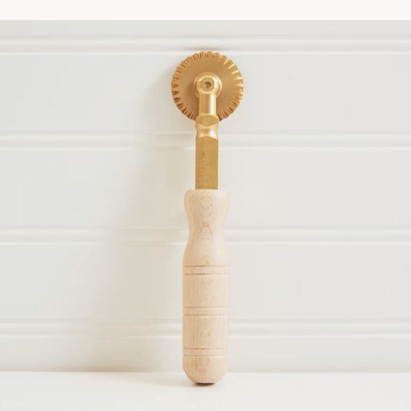 Verve Culture Brass Fluted Pasta & Pastry Wheel for Ravioli