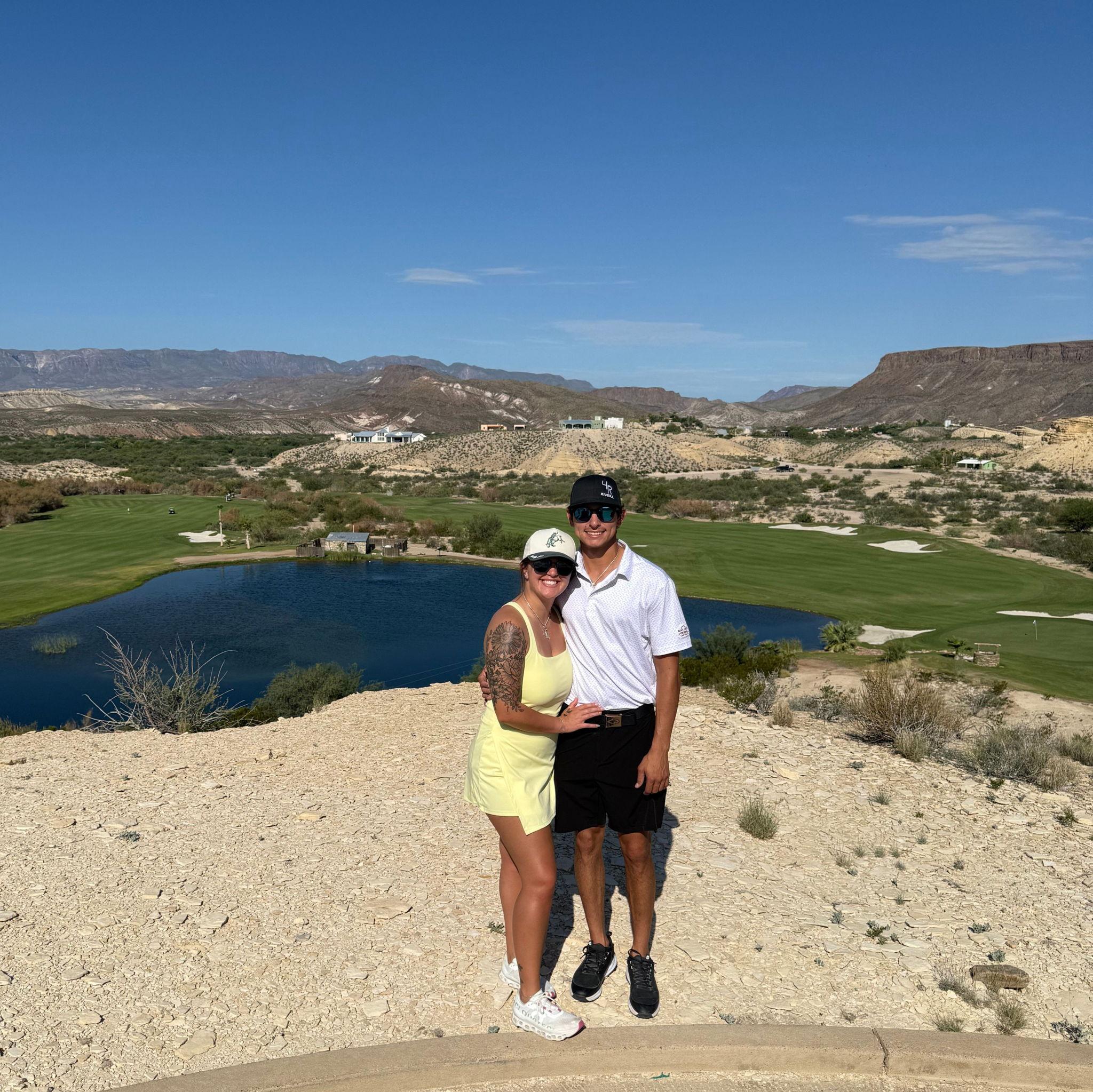 Golfing at the Lajitas Resort in Lajitas, TX. Hit golf balls into Mexico and took the river road from Marfa back to the resort for some scenery. Never take the river road, LOL!