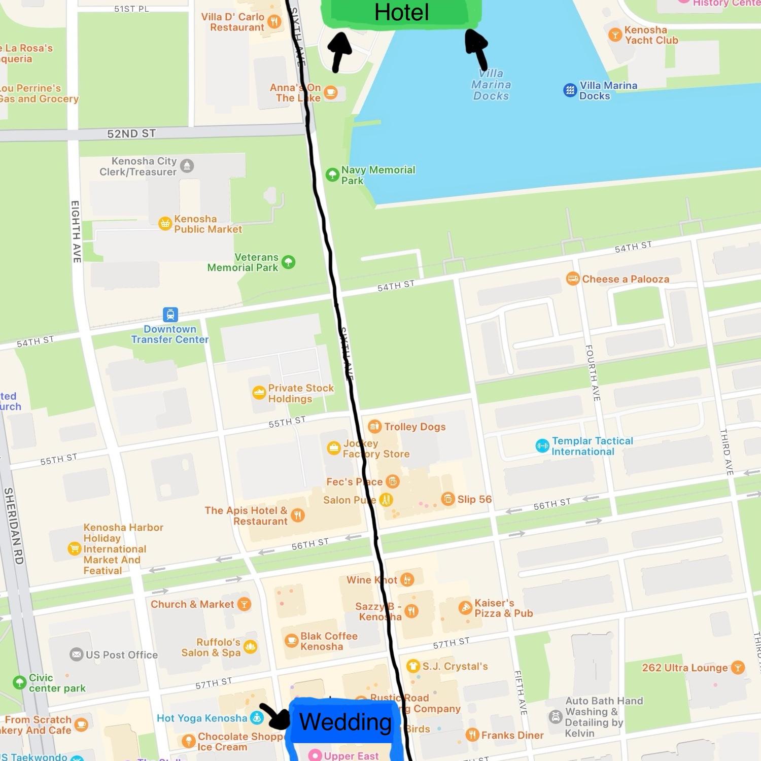 How to get to the Wyndham Hotel from the Venue