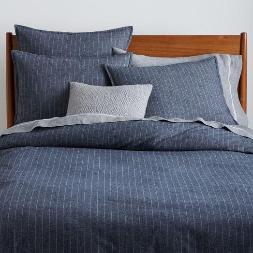 Flannel Pinstripe Duvet Cover
