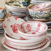 Pink Summer Flower Ceramic Pudding Bowl