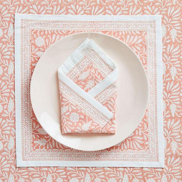 Jasmine Napkins Coral, Set of 4