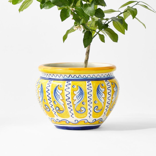 Italian Handpainted Planter, Medium