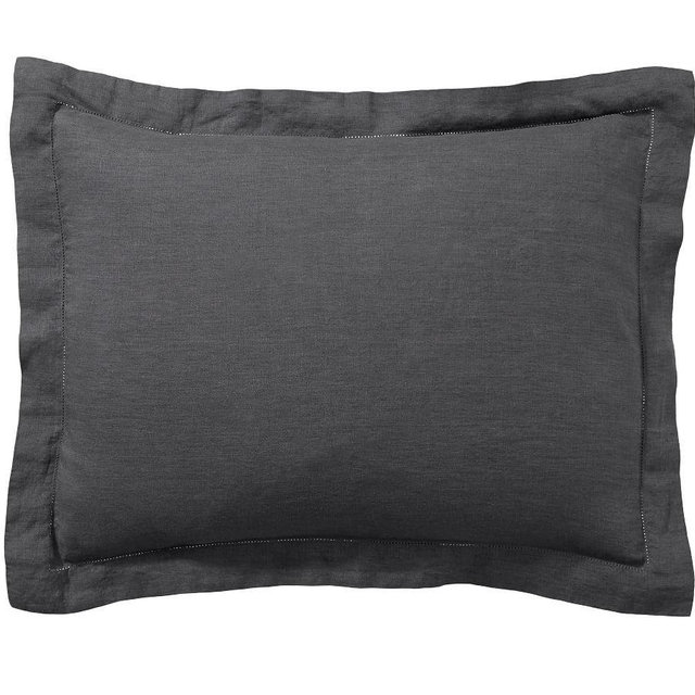 Belgian Flax Linen Sham, Standard, Ebony