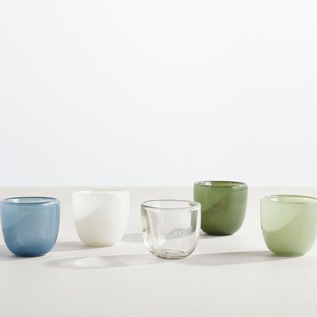 Modern Glass Votive Holders, Multi,S/5