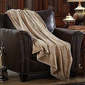 Flannel Fleece Luxury Blanket Blue Navy Throw Lightweight Cozy Plush Microfiber Solid Blanket by Bedsure