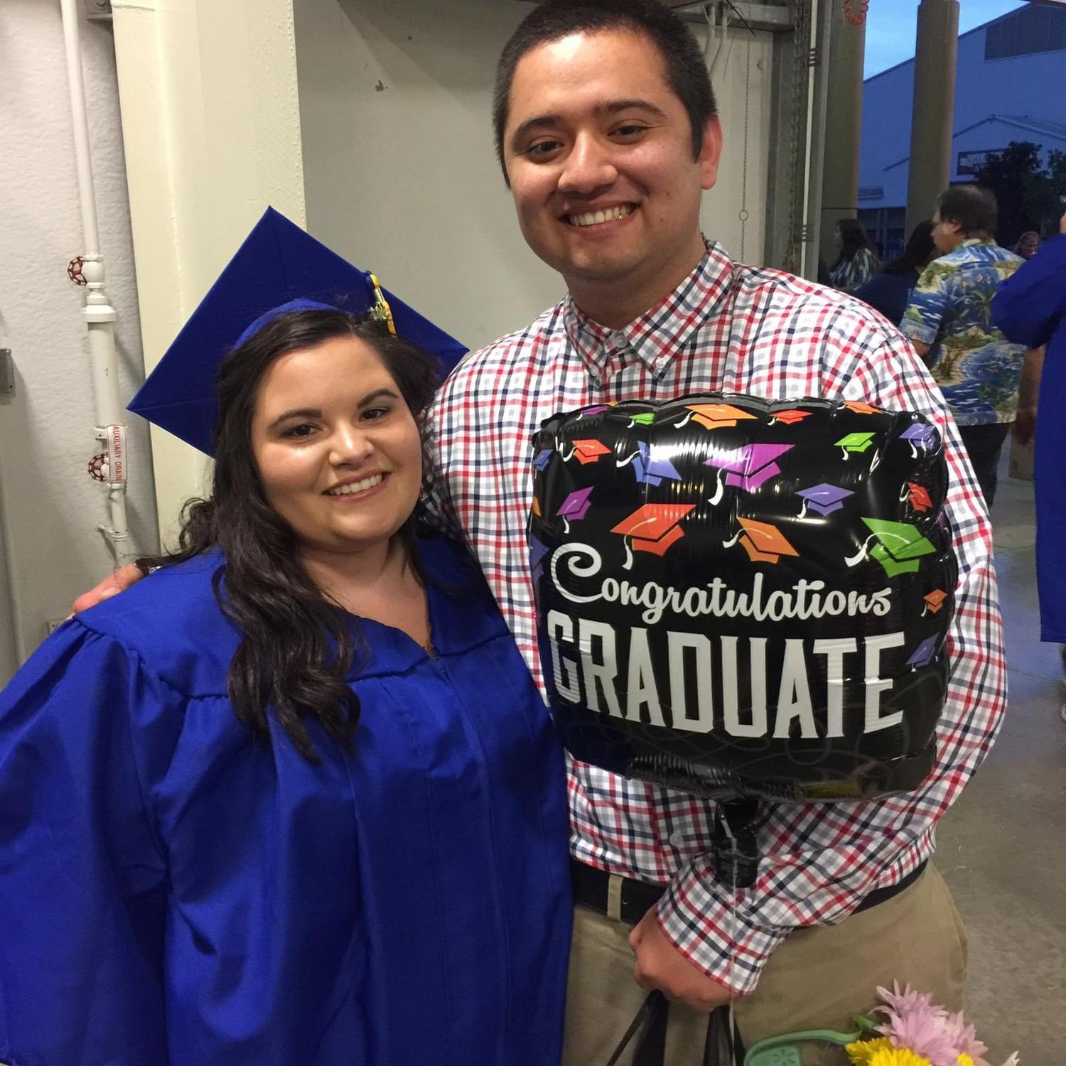Our first photo together (Emilea’s college graduation)!