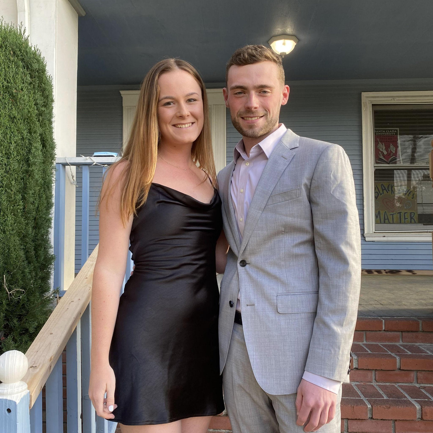 We met at Santa Clara! Our first official date was at Taplands. We quickly bonded over our New England roots, the things we enjoy in our spare time, and our shared love of Kimball Farms' ice cream.