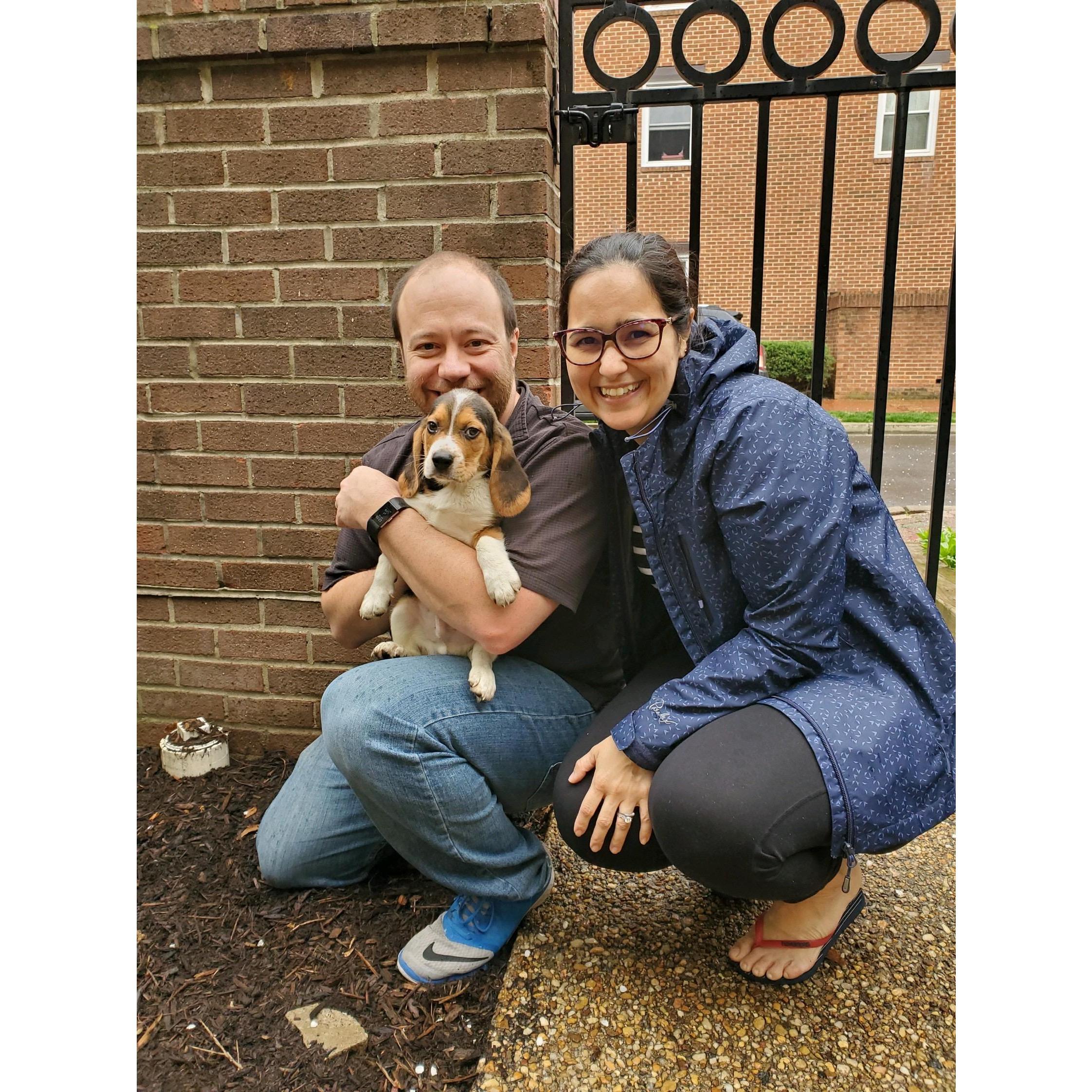 The day we met the newest member of our family - Snoopy!
