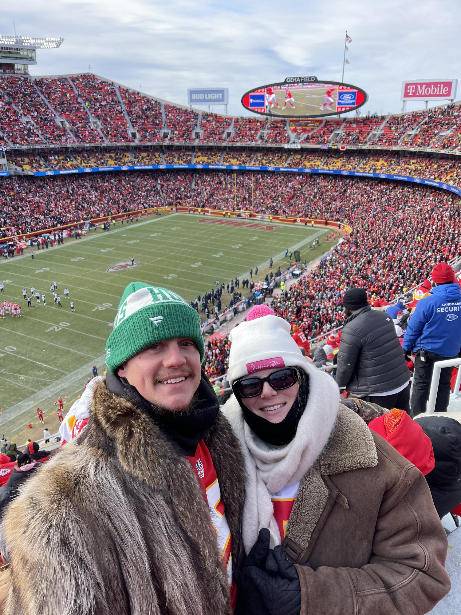 Garrett's first KC Chiefs game - Dec 2022 (it was -1 degree wind chill and a high of 15 degrees). The beer taps were frozen, but so were our bodies.