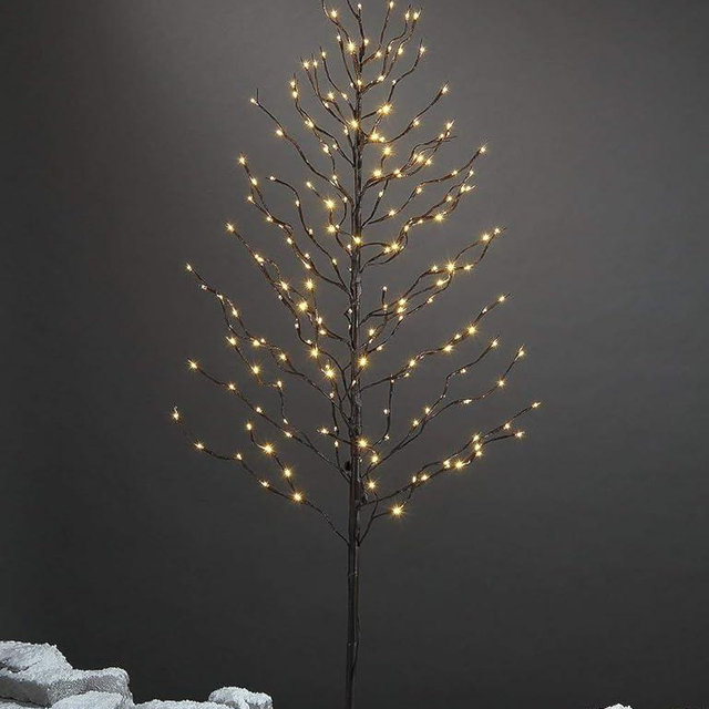 LIGHTSHARE 5FT 200L Lighted Star Light Tree,Warm White, Brown Branch Decoration Light,Home/Festival/Party/Christmas,Indoor and Outdoor Use