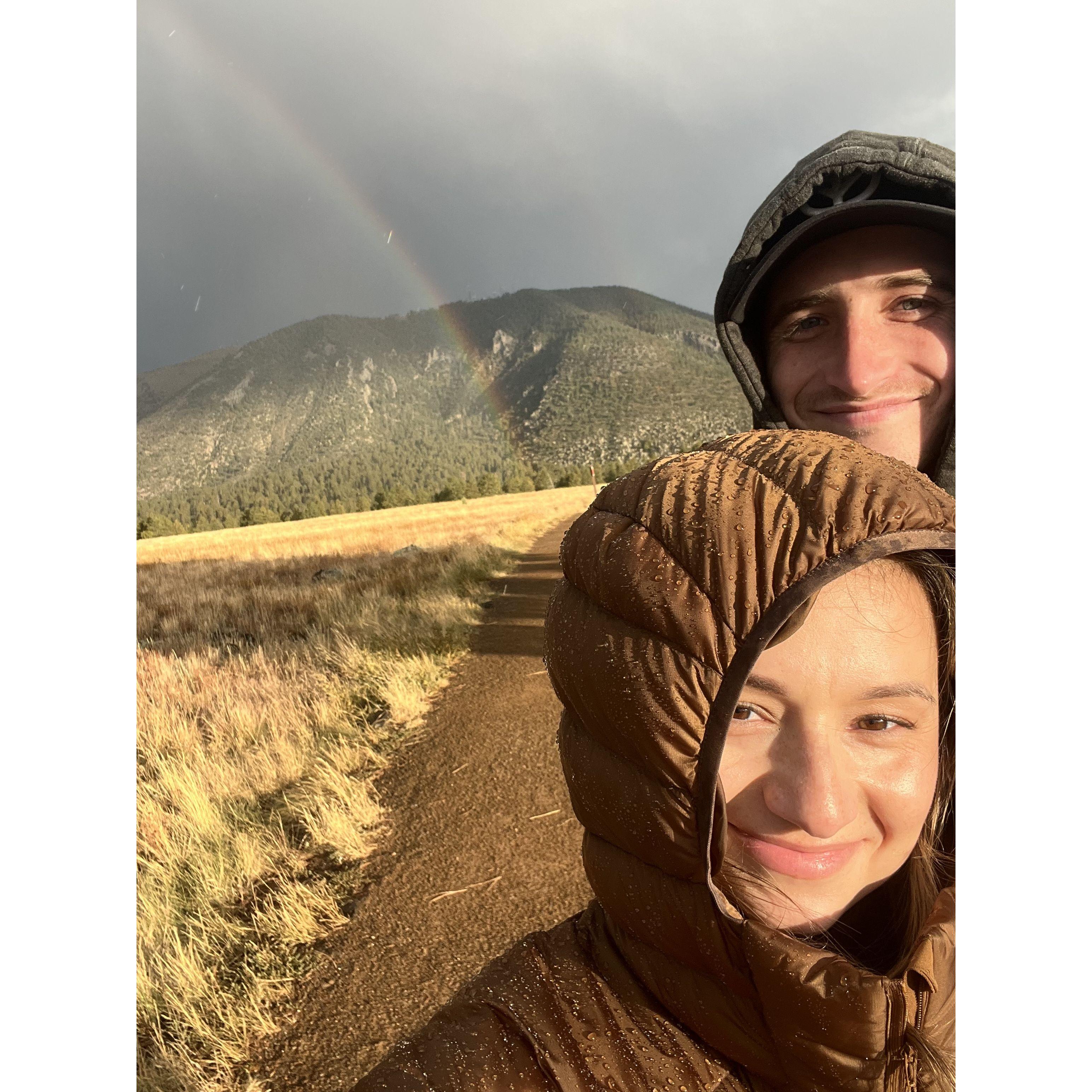 We love hiking in Flagstaff, especially when we catch a rainbow!