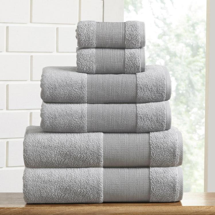 Air Cloud 6-Piece Towel Set - Soft Gray