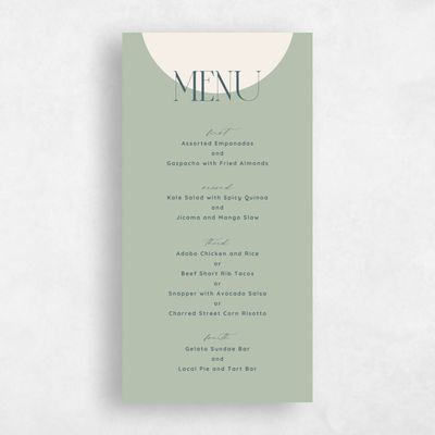 Laurel Green Wedding Menu - Seibel