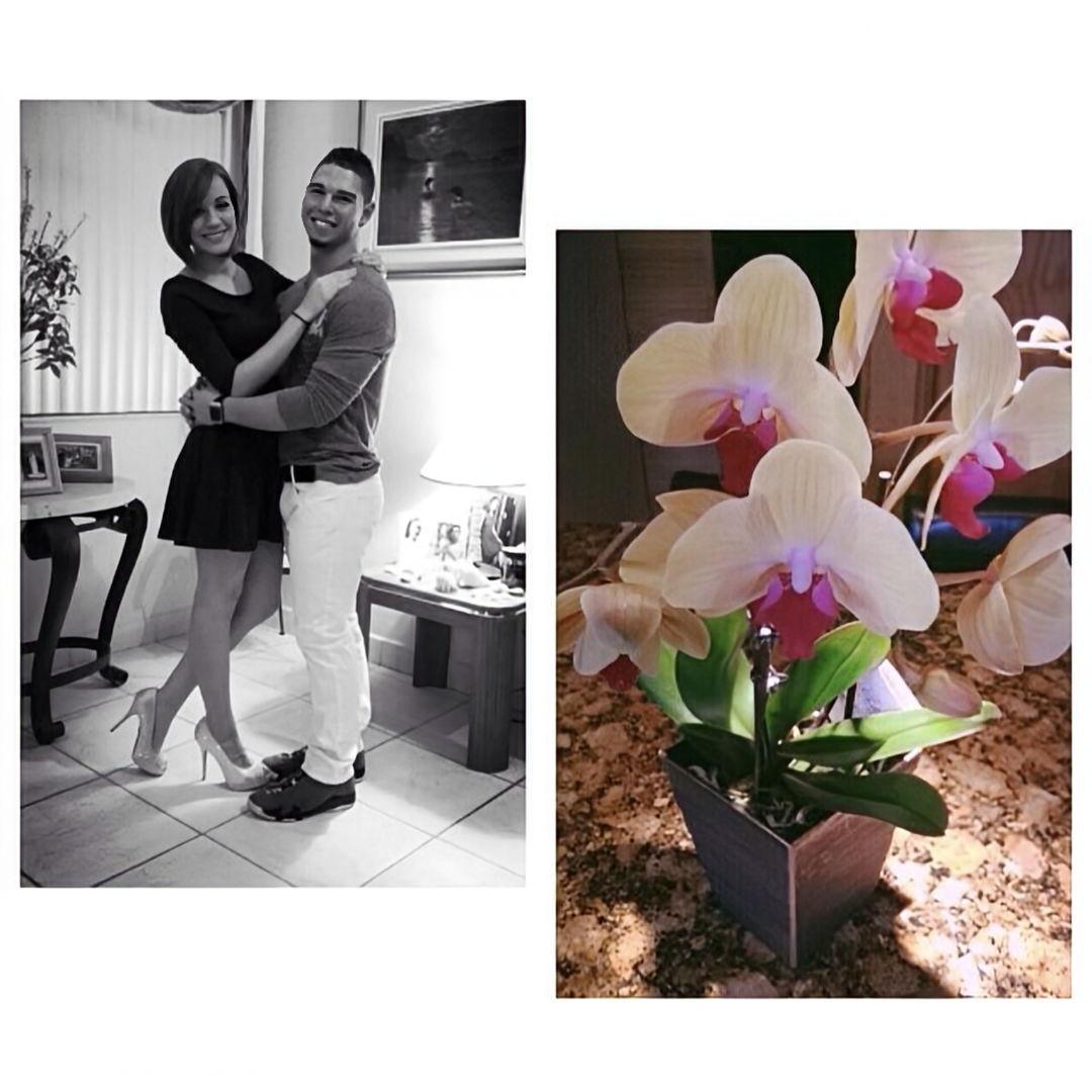 Alex surprised me with these beautiful orchids on my college desk - April 2014