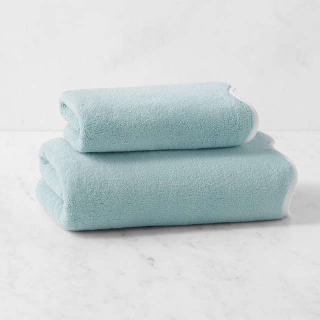 AERIN Scallop Hand Towel, Cloud Blue
