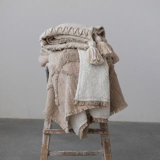 Tufted Fringe Throw Blanket