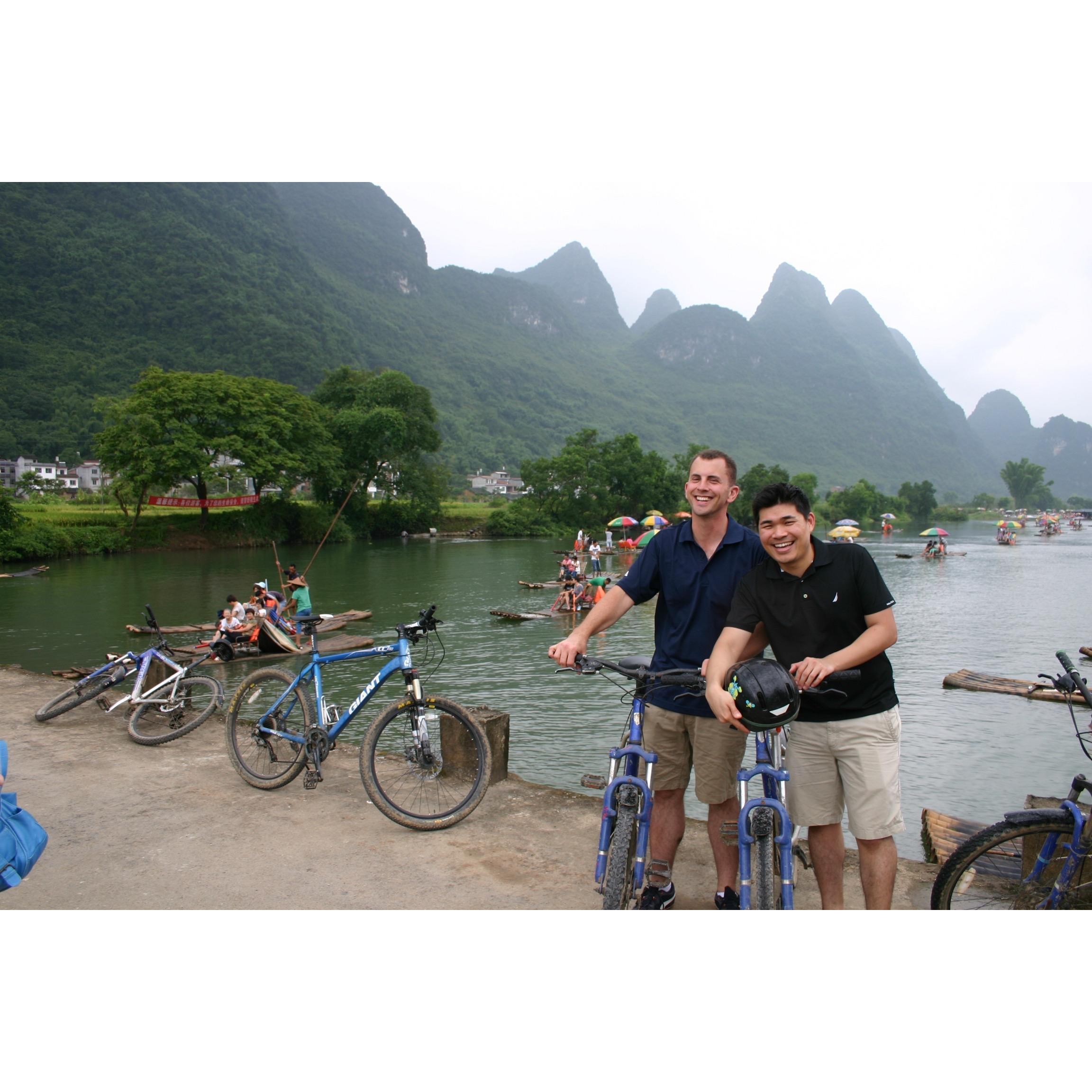 On a biking and kayaking trip in Yangshuo, China