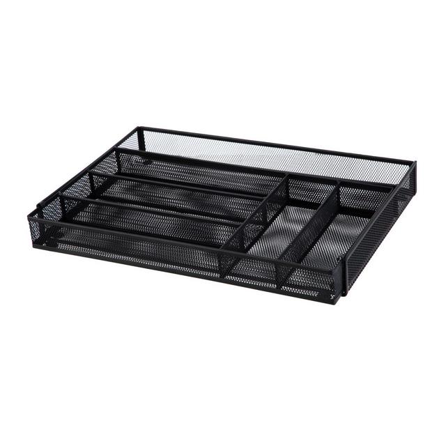 Squared Away™ Expandable Mesh Flatware Organizer in Tuxedo