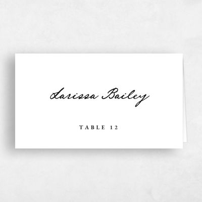White Wedding Place Card - Dolores