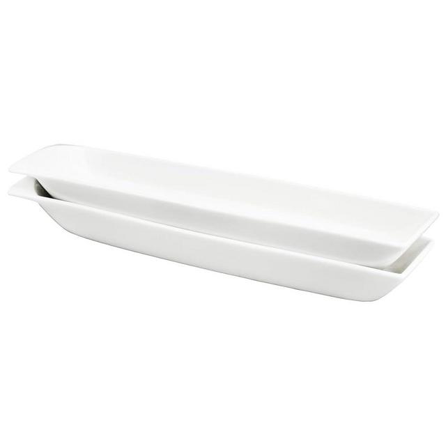 Creativity Home Ceramics Olive Plate Cheeses Plate, Olive Cookies Tray - Large, Chip Resistant, White Porcelain Olive Canoe, Dishwasher Safe, For Snacks, Appetizers 14 Inch