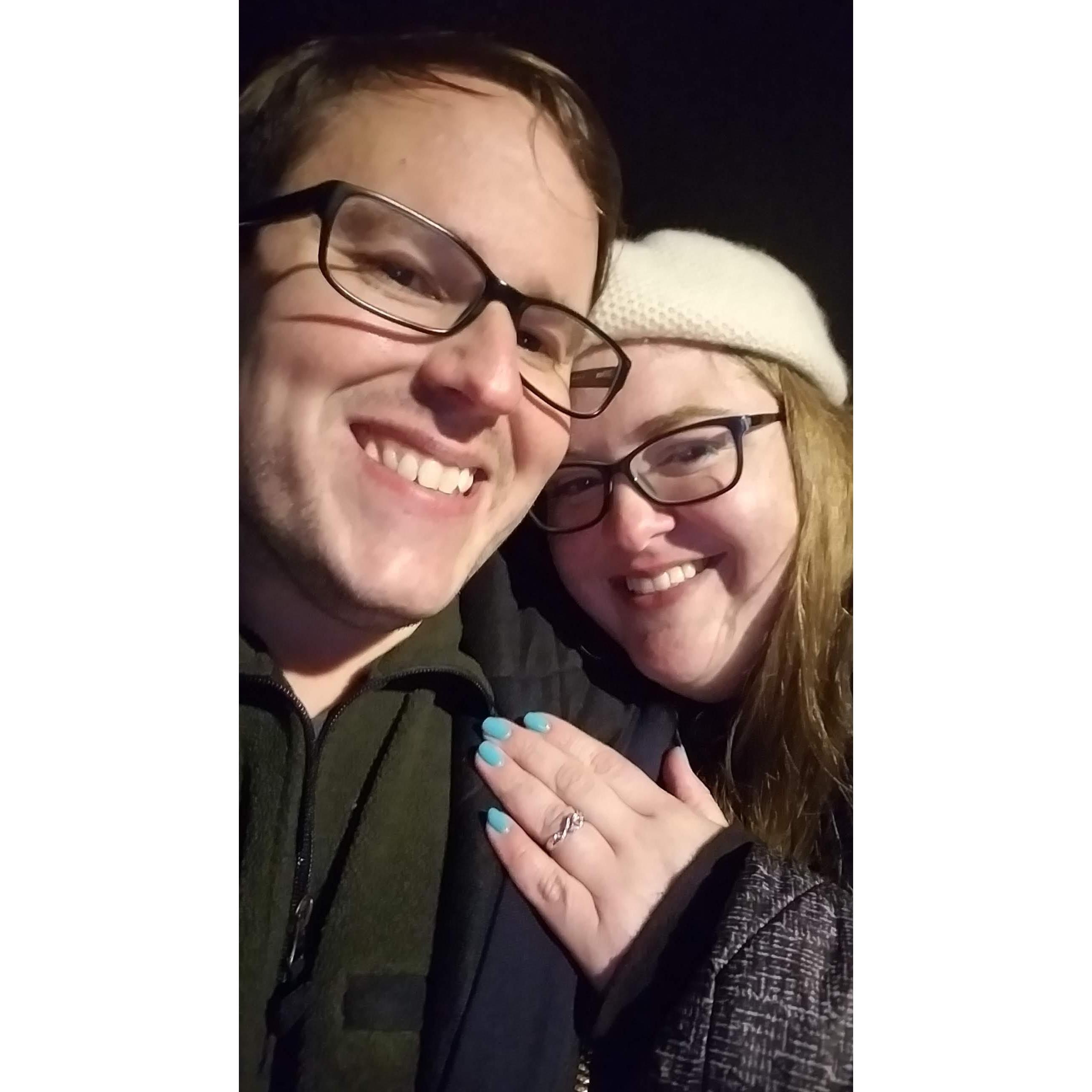 May 8, 2021--we are engaged! The ring didn't quite fit yet, but the proposal was perfect.