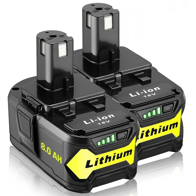 Ultraxxis 2 Packs 8.0Ah High Capacity Replacement for Ryobi 18v Battery P108 P104 P105 P102 P103 P122 P109 Li-ION Compatible with Ryobi 18V ONE+ System Cordless Power Tools and Charger