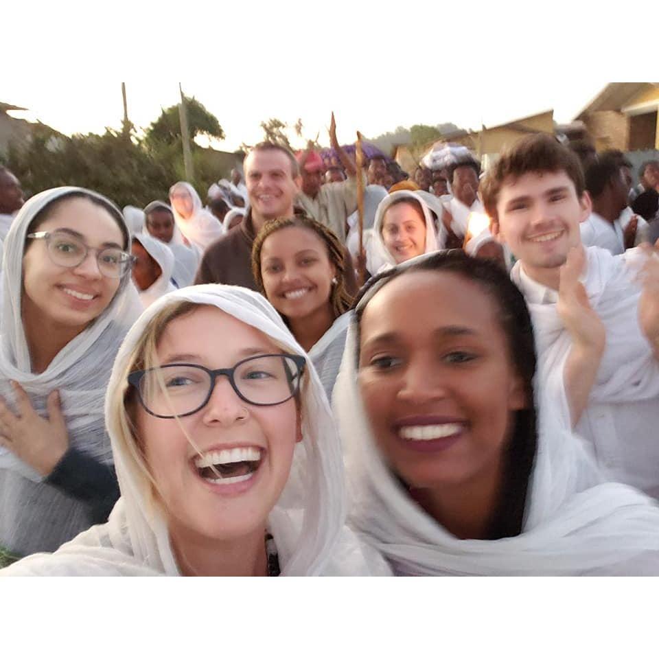 Us and some of our Peace Corps buds in Tiya celebrating the Ethiopian Orthodox holiday, Timket (Epiphany)