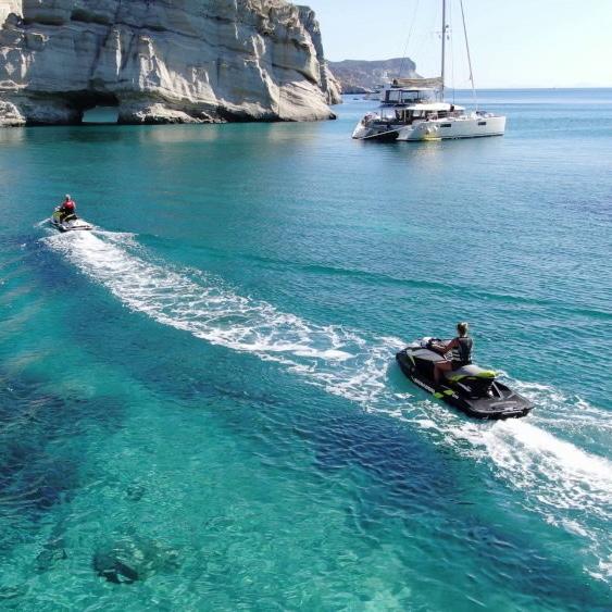 Jet Skiing / Boating in Greece on our Honeymoon