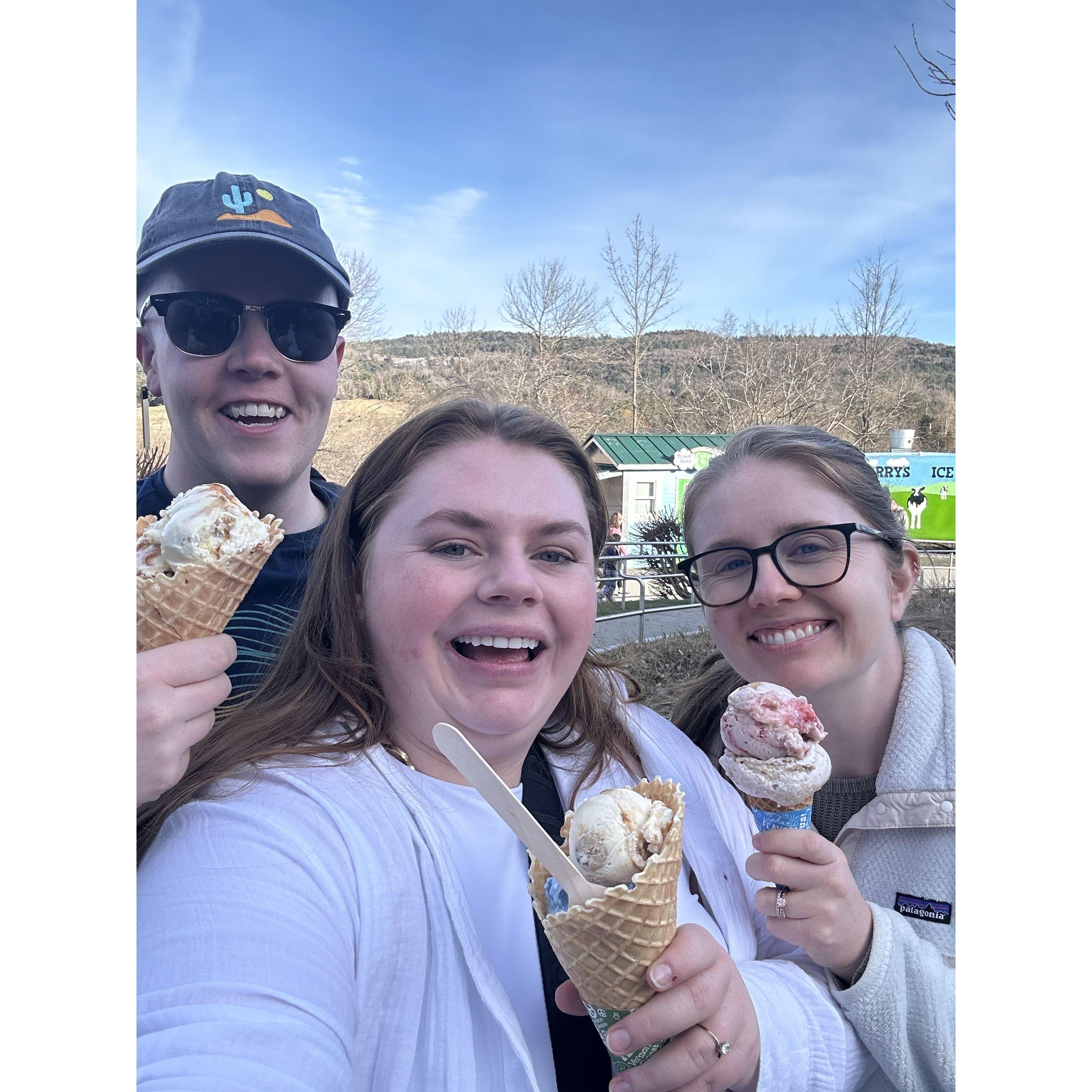 Ben & Jerry's after the Eclipse in Vermont! Worth the wait! (it took 5 hours to get back to Katie's house when it should have taken 2)