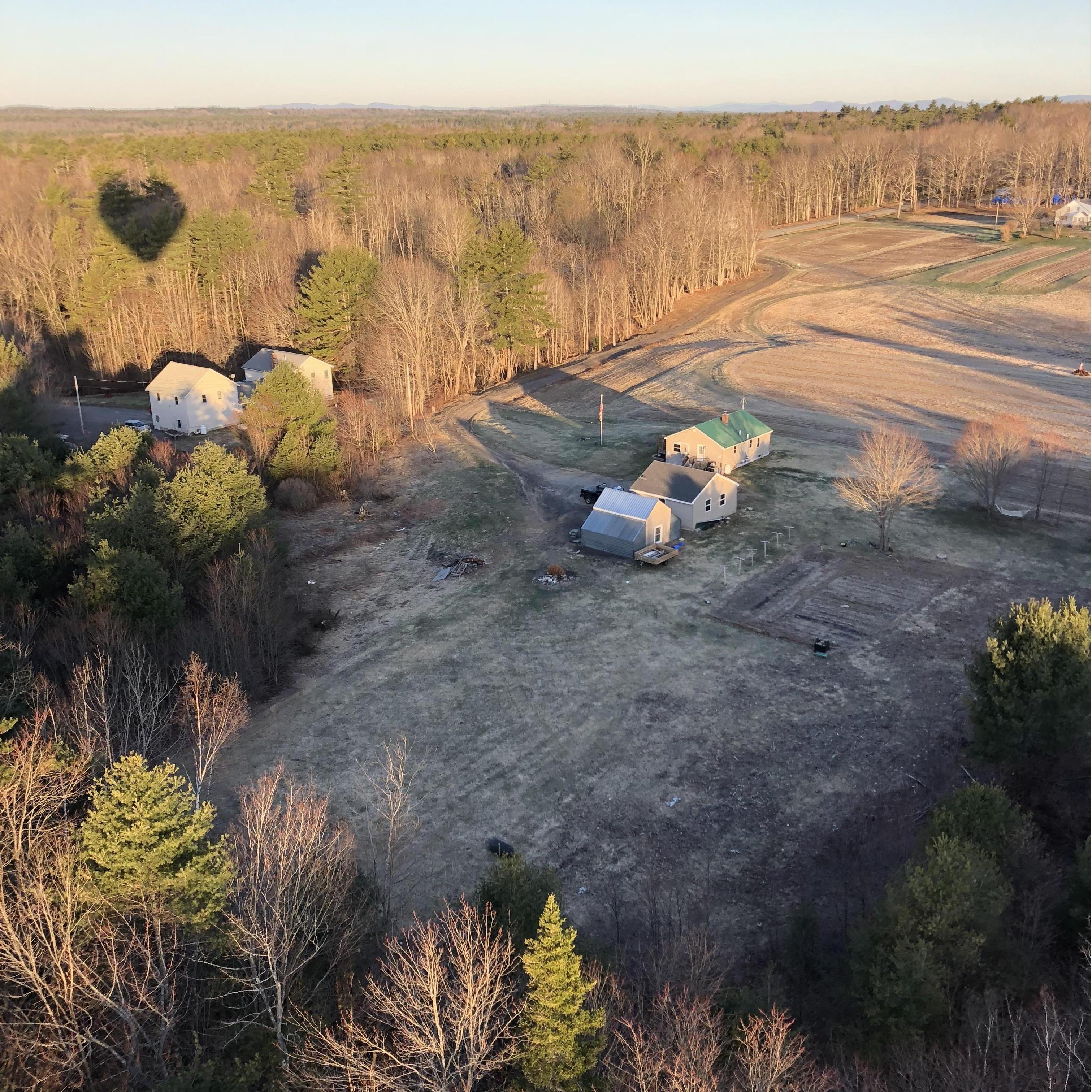 Heart shaped hot air balloon shadow over our house.