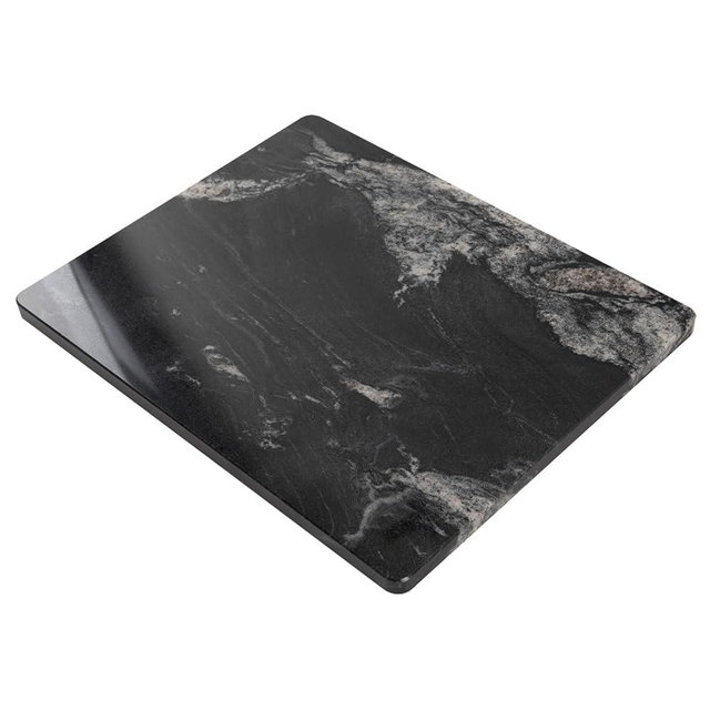 Faticdorr Natural Black Marble Cutting Board For Kitchen, 16 x 20 Inch Marble Slab Granite Cutting Board With Non-Slip Feet For Baking, Cheese, Chocolate, Black White Veins