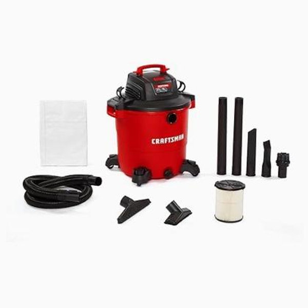 CRAFTSMAN CMXEVBE17596 20 Gallon 6.5 Peak HP Wet/Dry Shop Vac, Heavy-Duty Shop Vacuum Wet and Dry with Filter, Dust Bag, Hose and Attachments for Shop, Garage, Jobsite Cleaning
