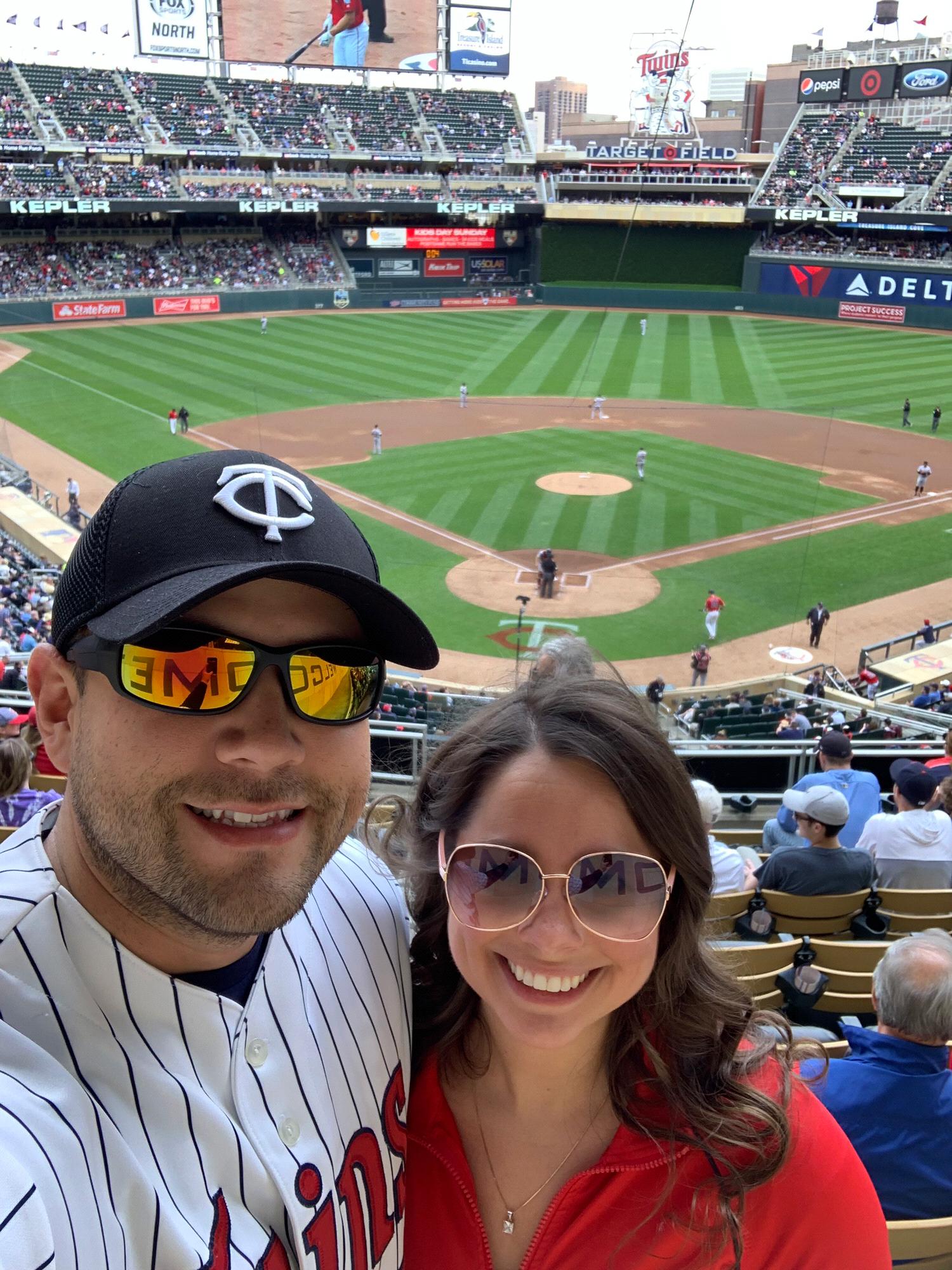 Can you tell we love baseball?! At the Twins stadium for Roy’s Birthday!