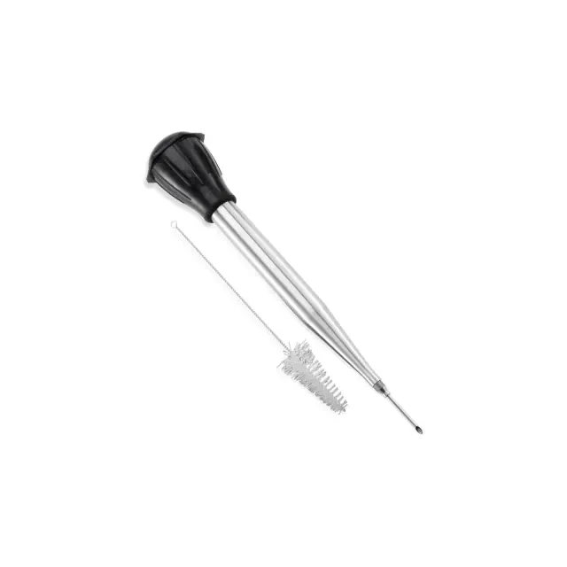 Stainless Steel Turkey & Poultry Baster Set w/ Injector & Brush