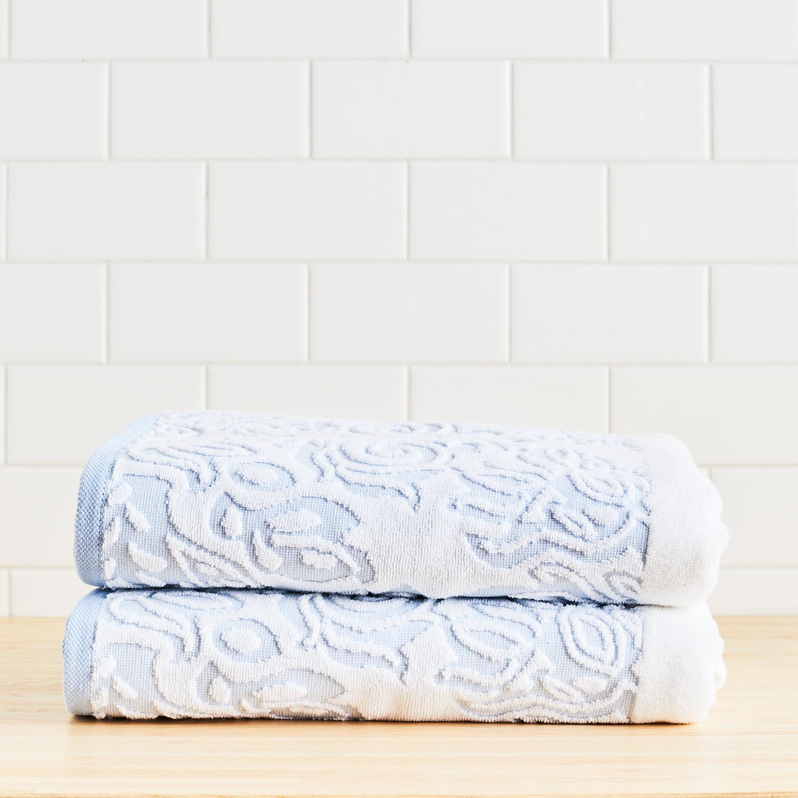 Poppy & Vine, Amelia Jacquard Bath Towel, Set of 2 Zola