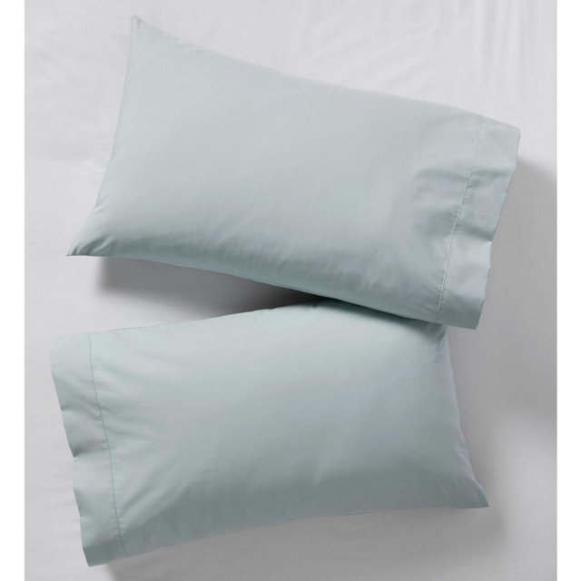 Oyster Blue, King - 280 Thread Count Pima Cotton Percale Pillowcases, Set of Two