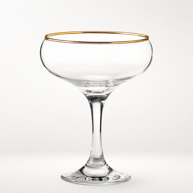 Gold Rim Coupe Glasses, Each