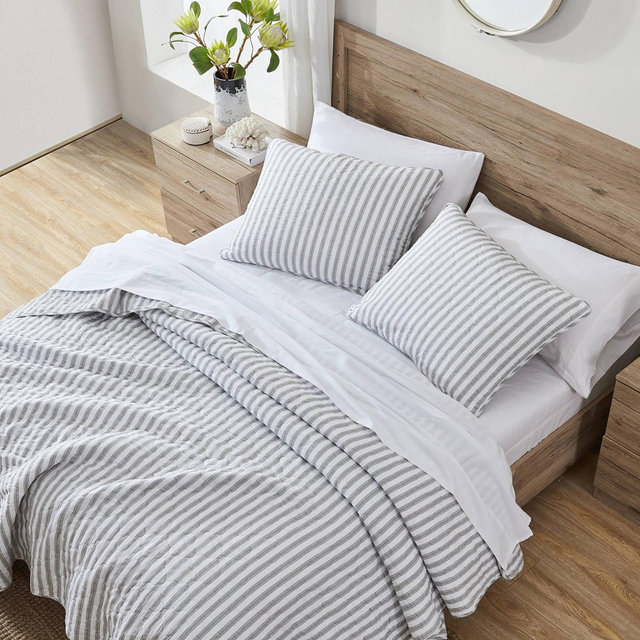Stone Cottage, Willow Way Ticking Stripe 3-Piece Quilt Set | Zola